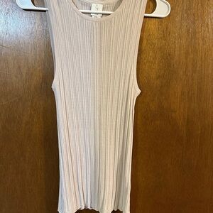 Sleeveless Ribbed Top in Cream